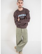 Tommy Jeans Bluza de trening cu decolteu la baza gatului si imprimeu - Maro inchis