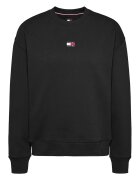 Tommy Jeans Bluza de trening cu decolteu la baza gatului si logo discret - Negru
