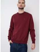 Tommy Jeans Bluza de trening cu decolteu la baza gatului si logo discret - Visiniu
