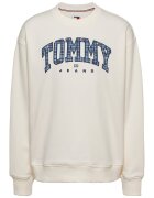 Tommy Jeans Bluza de trening cu logo brodat - Crem