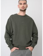 Tommy Jeans Bluza de trening texturata cu decolteu la baza gatului - Verde sparanghel