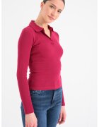 Tommy Jeans Bluza polo cu dungi - Roz zmeuriu