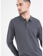 Tommy Jeans Bluza polo cu model uni - Gri inchis