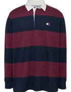 Tommy Jeans Bluza polo in dungi - Rosu/Bleumarin
