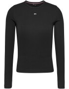 Tommy Jeans Bluza slim fit cu broderie logo discreta - Negru