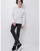 Tommy Jeans Bluza slim fit cu decolteu la baza gatului - Alb