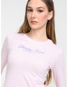 Tommy Jeans Bluza slim fit cu decolteu la baza gatului - Roz deschis