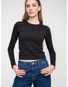 Tommy Jeans Bluza slim fit cu logo discret - Negru