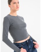 Tommy Jeans Bluza slim fit de bumbac - Gri inchis