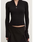 Tommy Jeans Bluza uni cu guler scurt -