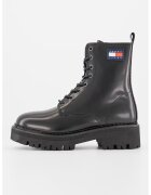 Tommy Jeans Bocanci din piele cu aplicatie logo - Negru
