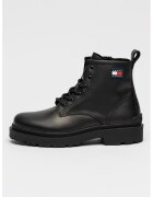 Tommy Jeans Bocanci din piele cu sireturi - Negru