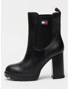 Tommy Jeans Botine Chelasea de piele napa cu toc inalt - Negru