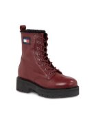 Tommy Jeans Botine dama - piele naturala - maro