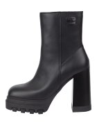 Tommy Jeans Botine de piele cu toc masiv - Negru