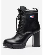Tommy Jeans Botine de piele napa cu toc inalt
