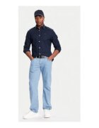 Tommy Jeans Camasa Barbati - Bleumarin - 55% bumbac organic - 45% bumbac -