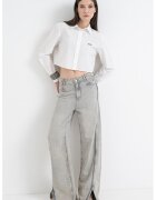 Tommy Jeans Camasa crop cu maneci lungi - Alb