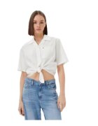 Tommy Jeans Camasa dama - bumbac/in - ecru -