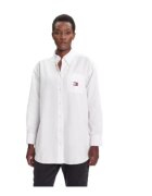 Tommy Jeans Camasa dama - bumbac organic/poliester - alb