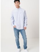 Tommy Jeans Camasa din bumbac organic cu maneci cazute - Albastru glaciar