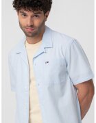 Tommy Jeans Camasa din bumbac organic si in - Albastru pastel
