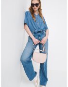 Tommy Jeans Camasa din denim cu maneci medii - Albastru deschis