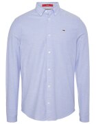 Tommy Jeans Camasa slim fit din amestec de bumbac organic - Albastru azur
