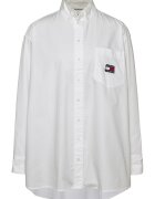 Tommy Jeans Camasa supradimensionata de bumbac organic - Alb