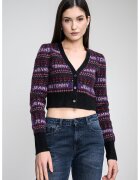 Tommy Jeans Cardigan crop cu decolteu in V - Violet