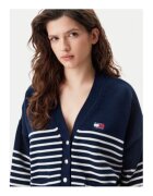 Tommy Jeans Cardigan dama - bumbac - bleumarin/alb -