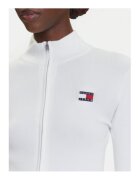 Tommy Jeans Cardigan de dama - Alb - 65% bumbac - 35% poliamida -