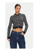 Tommy Jeans Cardigan de dama - bumbac - negru/gri -