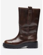 Tommy Jeans Cizne mid-calf din piele cu logo - Maro cognac