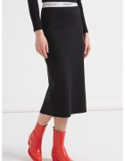 Tommy Jeans Fusta cu talie inalta - slit pe partea din spate si banda logo in talie - Negru