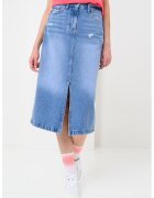 Tommy Jeans Fusta din amestec de lyocell si denim cu slit frontal Claire