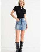 Tommy Jeans Fusta mini de denim cu talie inalta - Albastru prafuit