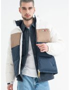 Tommy Jeans Geaca cu model colorblock - Alb/Maro/Bleumarin