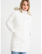 Tommy Jeans Geaca cu umplutura de puf - gluga si garnitura de blana sintetica - Alb/Alb murdar
