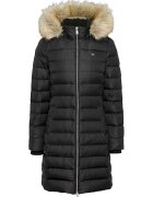 Tommy Jeans Geaca cu umplutura de puf - gluga si garnitura de blana sintetica - Negru