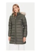 Tommy Jeans Geaca de iarna Verde - poliester reciclat - Verde