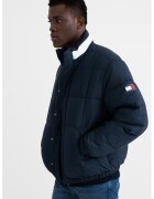 Tommy Jeans Geaca lejera cu guler mediu - Alb/Bleumarin