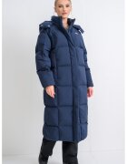 Tommy Jeans Geaca lunga cu umplutura de puf si gluga detasabila - Bleumarin