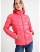 Tommy Jeans Geaca matlasata cu buzunare laterale cu fermoar - Roz aprins