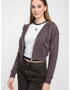 Tommy Jeans Hanorac crop cu fermoar - Maro taupe