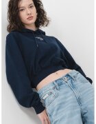 Tommy Jeans Hanorac crop cu logo Essential - Albastru ultramarin