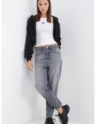 Tommy Jeans Hanorac crop lejer cu inchidere cu fermoar - Negru