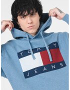 Tommy Jeans Hanorac cu imprimeu logo si maneci cazute - Albastru lavanda