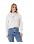 Tommy Jeans Hanorac dama - bumbac - alb -