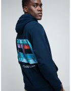 Tommy Jeans Hanorac regular fit cu imprimeu logo pe partea din spate - Bleumarin